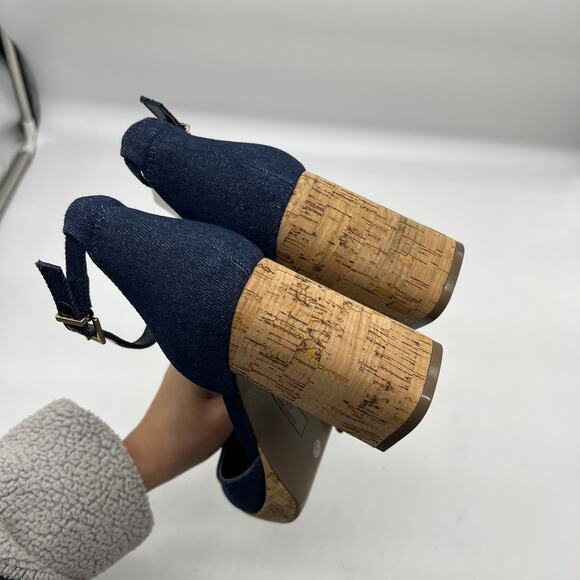 Worthington Womens Panama Block Heel Pumps Denim Size 7.5M - Picture 10 of 11